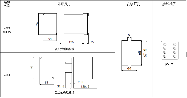 DX-30、DX-30J系列信號繼電器尺寸圖