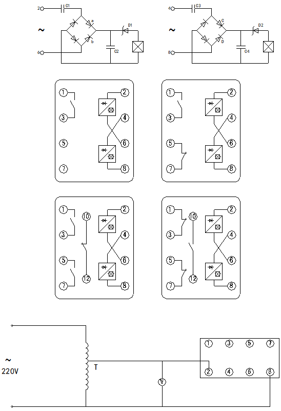 DY-30/Z型電壓繼電器接線圖