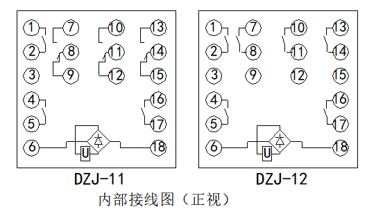 DZJ-10系列交流中間繼電器接線圖